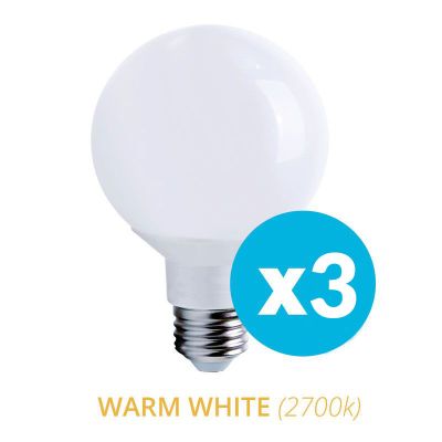 40w equivalent Frosted Globe G25 LED 3-Pack